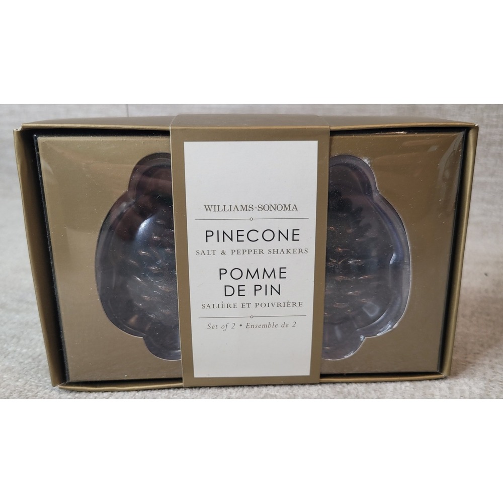 Williams Sonoma Pinecone Salt And Pepper Shakers NEW Old Stock Fall Thanksgiving